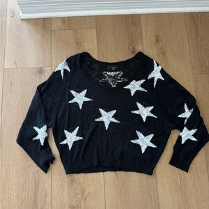 Vici Black Sweater with White Stars